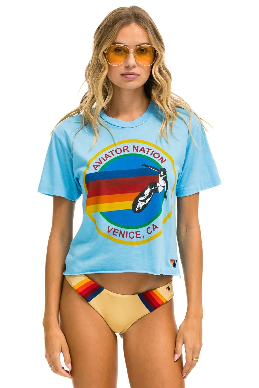 SIGNATURE BOYFRIEND TEE - SKY sold by Aviator Nation