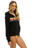 5 STRIPE HOODIE - BLACK // NEON RAINBOW sold by Aviator Nation