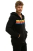 5 STRIPE HOODIE - BLACK // NEON RAINBOW sold by Aviator Nation