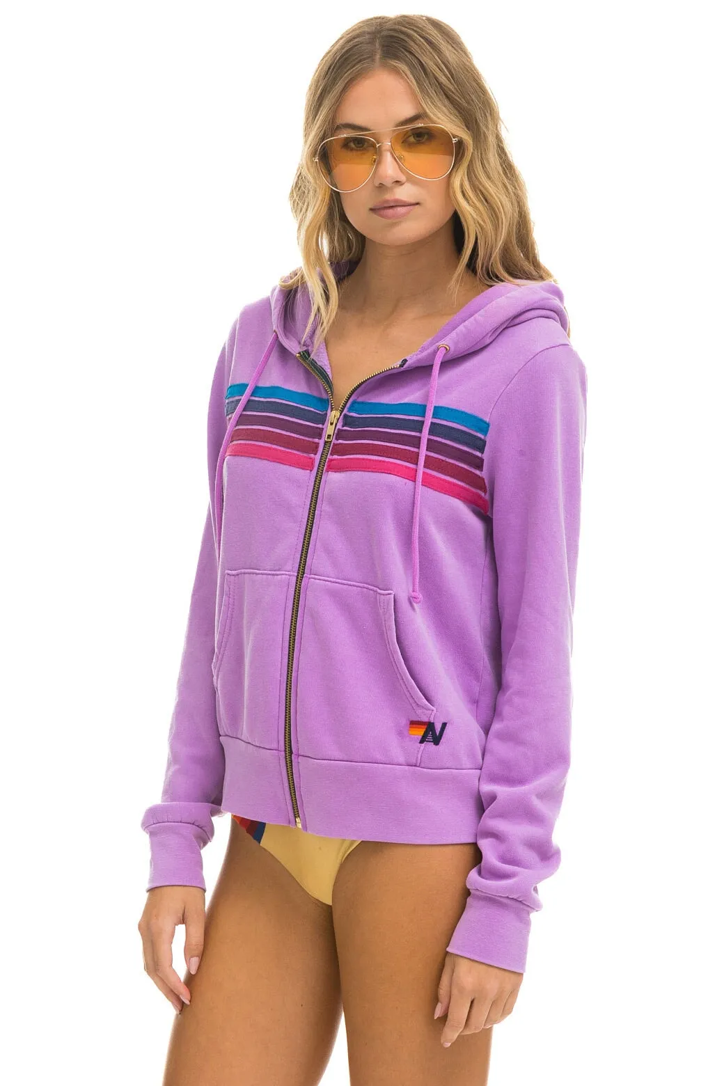 5 STRIPE HOODIE - NEON PURPLE // PINK // PURPLE sold by Aviator Nation product image thumbnail 3