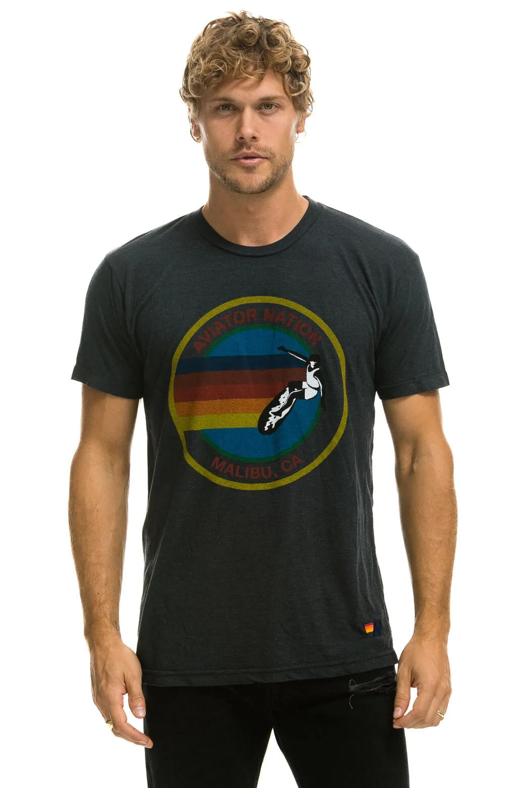 AVIATOR NATION MALIBU CREW TEE SHIRT - CHARCOAL sold by Aviator Nation product image thumbnail 2
