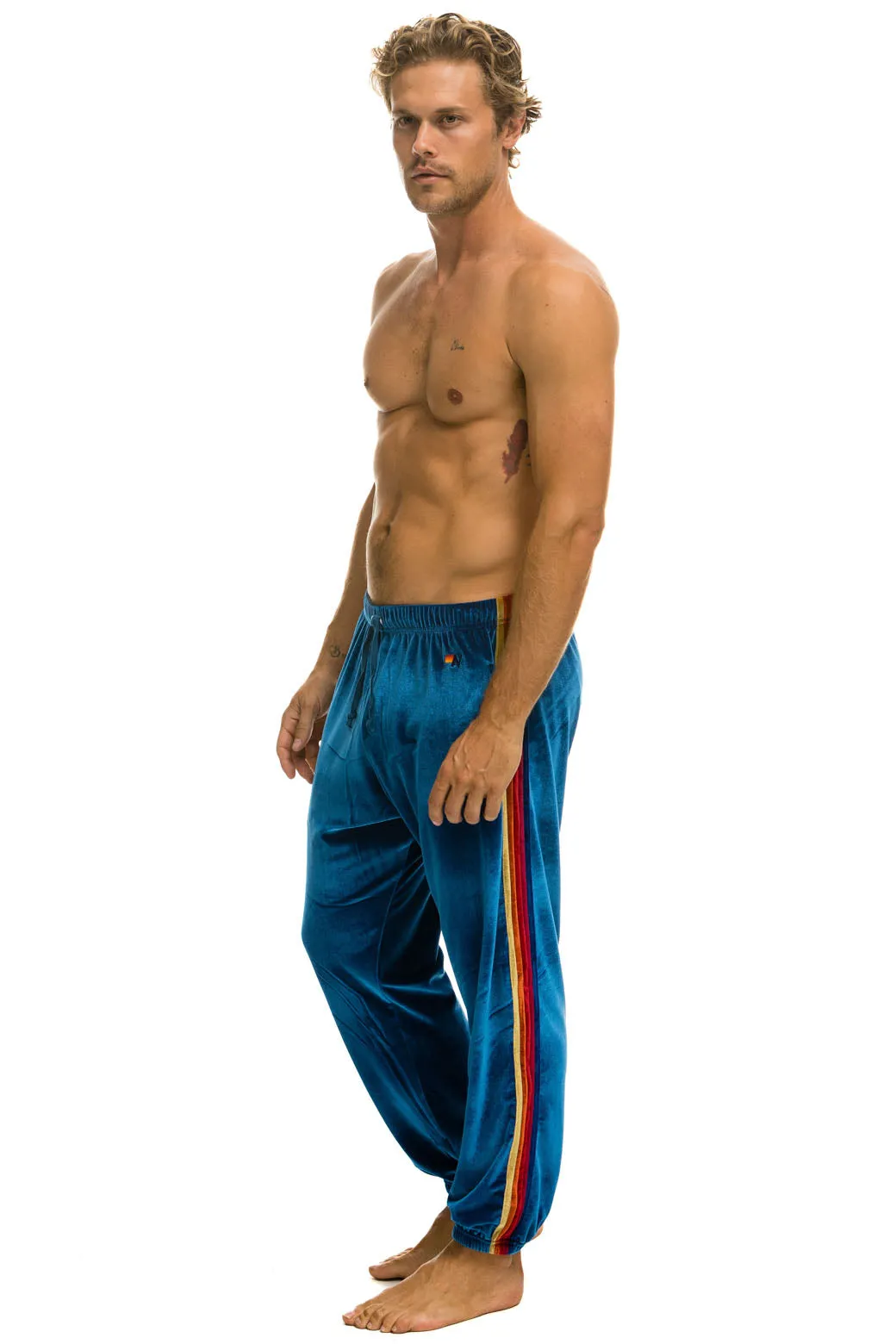 CLASSIC VELVET SWEATPANTS - VINTAGE BLUE sold by Aviator Nation
