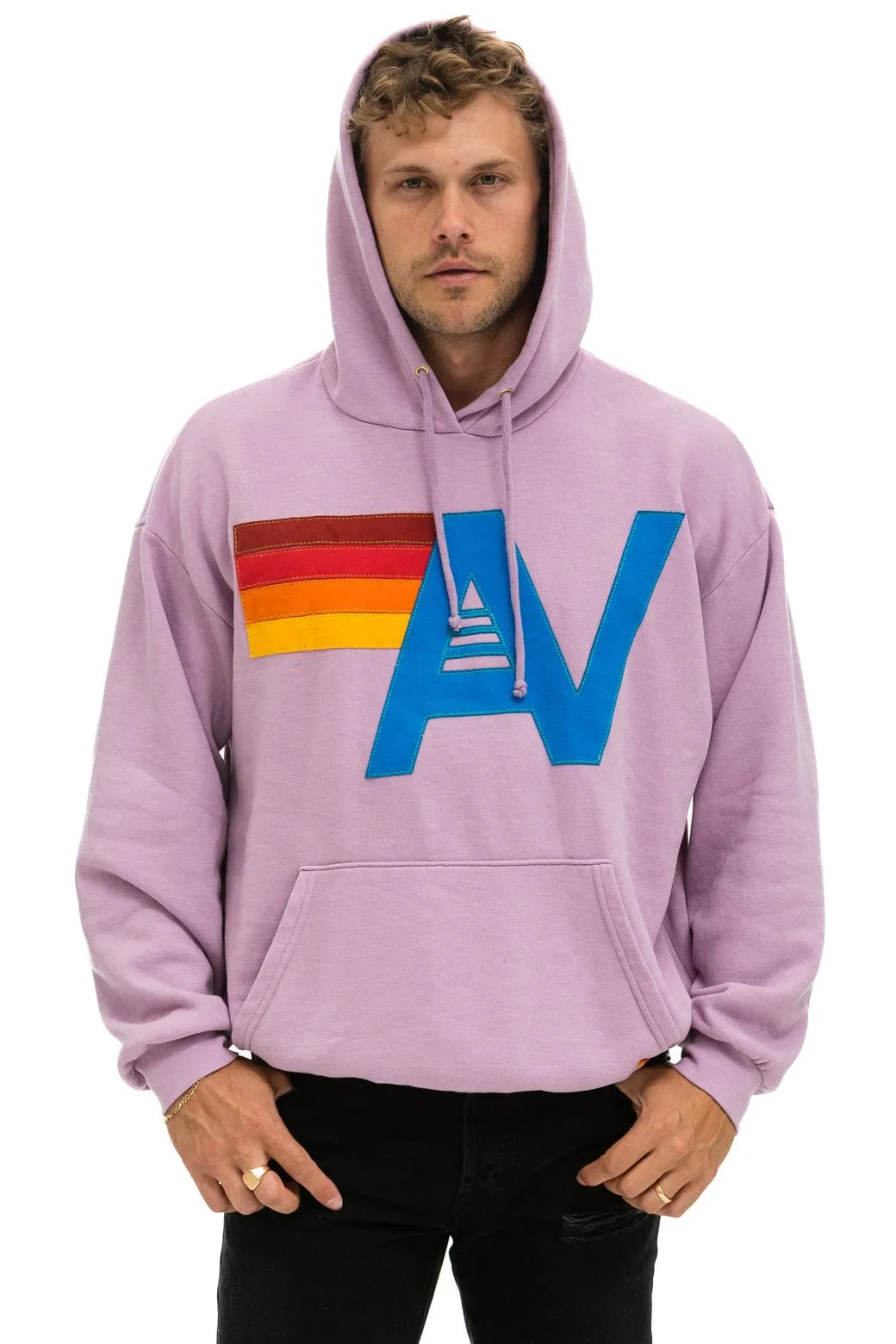 LOGO STITCH PULLOVER RELAXED HOODIE - MAUVE sold by Aviator Nation product image thumbnail 2