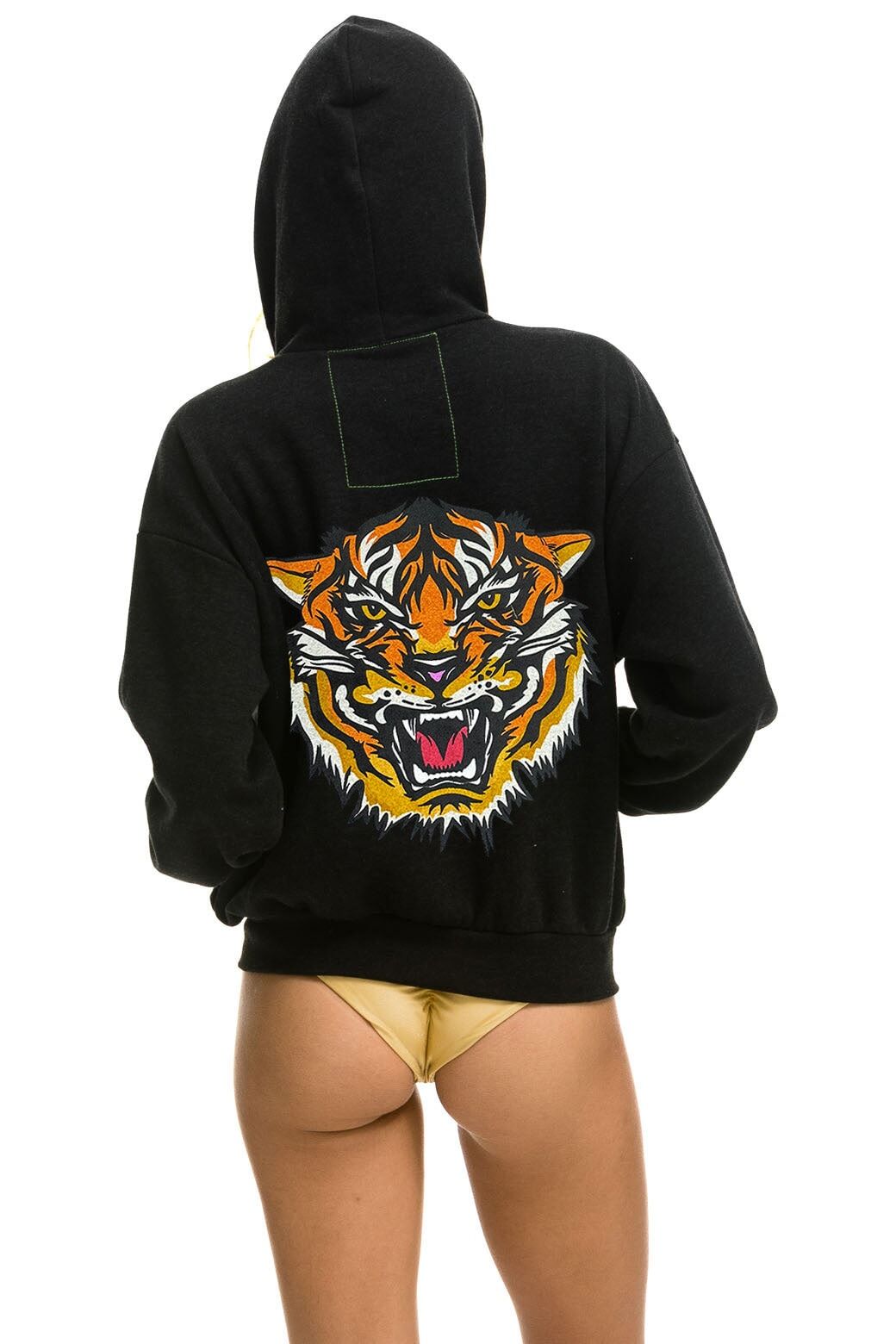 DREAMLAND TIGER RELAXED ZIP HOODIE - BLACK sold by Aviator Nation product image thumbnail 2