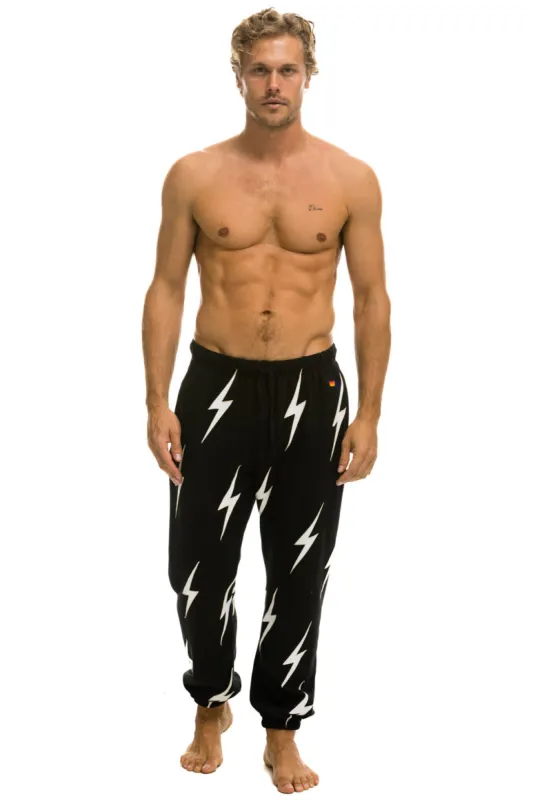 BOLT STITCH REPEAT SWEATPANTS - BLACK // WHITE sold by Aviator Nation