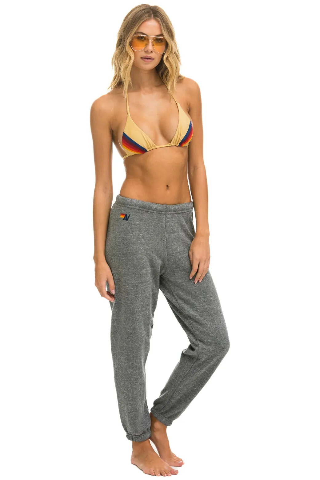 5 STRIPE SWEATPANTS - HEATHER GREY // USA sold by Aviator Nation product image thumbnail 3