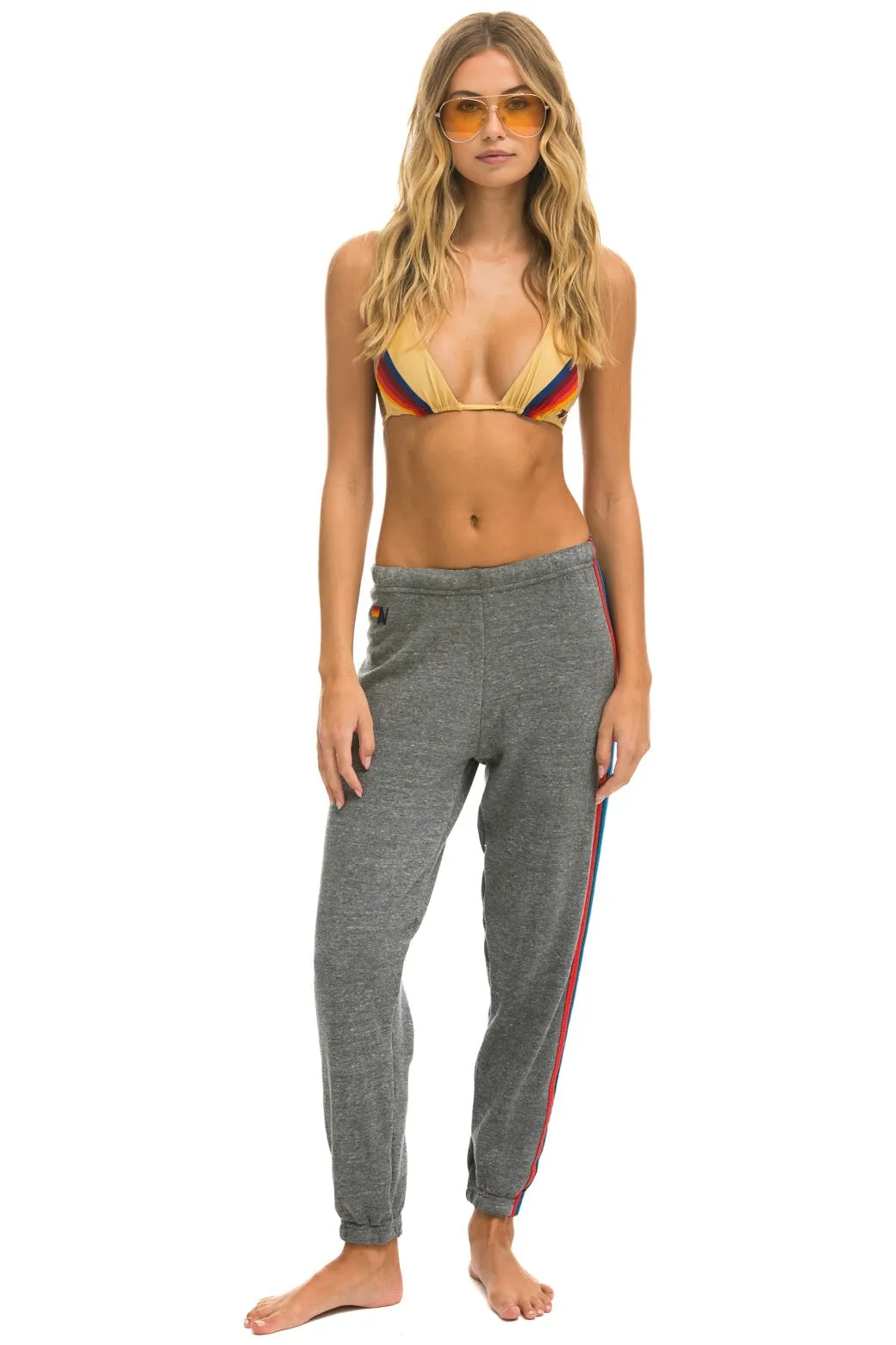 5 STRIPE SWEATPANTS - HEATHER GREY // USA sold by Aviator Nation product image thumbnail 2