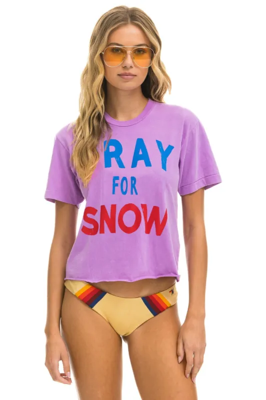 PRAY FOR SNOW BOYFRIEND TEE - NEON PURPLE sold by Aviator Nation