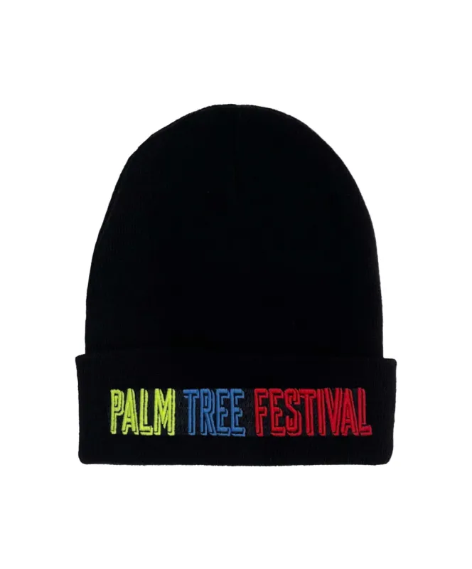PALM TREE FESTIVAL ASPEN 2023 BEANIE - BLACK sold by Aviator Nation