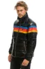 4 STRIPE LUXE TRAVELER JACKET - GLOSSY BLACK sold by Aviator Nation