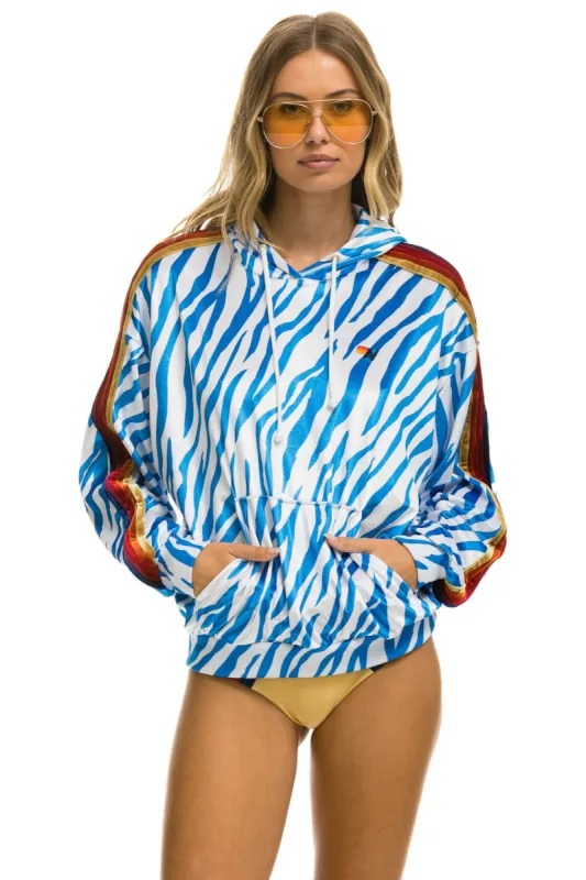 CLASSIC VELVET RELAXED PULLOVER HOODIE - BLUE TIGER sold by Aviator Nation