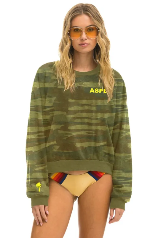 PALM TREE FESTIVAL ASPEN 2024 CREW SWEATSHIRT RELAXED - CAMO sold by Aviator Nation