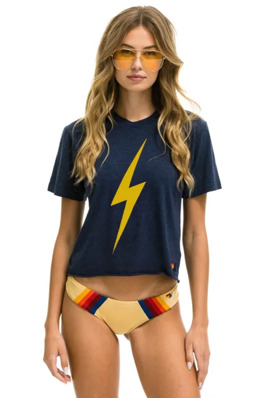 BOLT BOYFRIEND TEE - NAVY sold by Aviator Nation