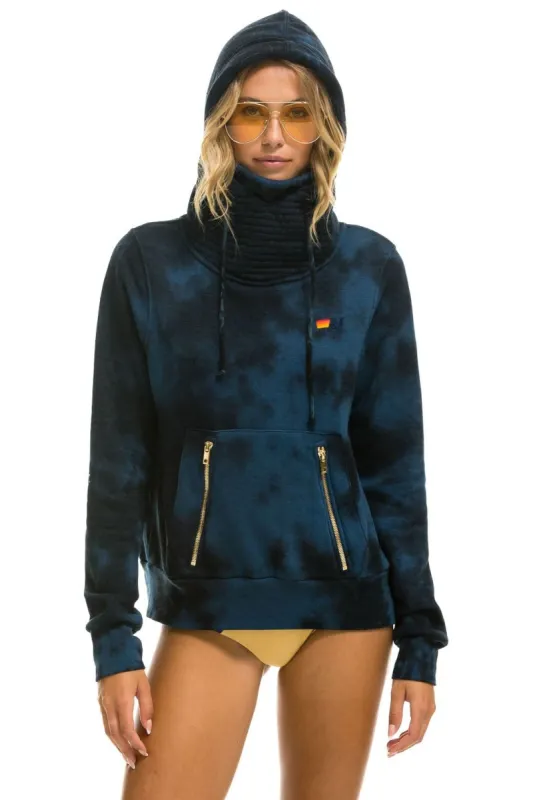 HAND DYED NINJA PULLOVER HOODIE - TIE DYE BLUE BLACK sold by Aviator Nation