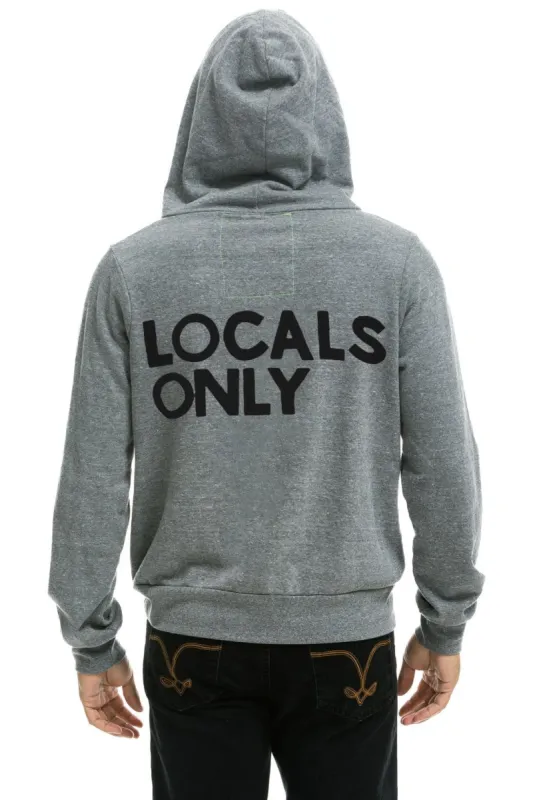 LOCALS ONLY HOODIE - HEATHER GREY sold by Aviator Nation