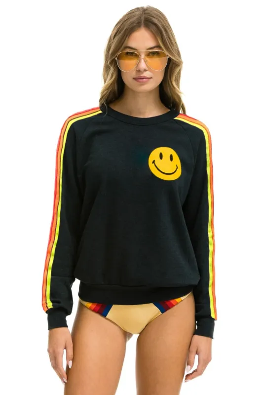 5 STRIPE SMILEY 2 - CREW SWEATSHIRT sold by Aviator Nation