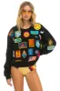 VINTAGE PATCH RELAXED CREW SWEATSHIRT - BLACK sold by Aviator Nation