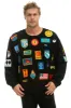 VINTAGE PATCH RELAXED CREW SWEATSHIRT - BLACK sold by Aviator Nation