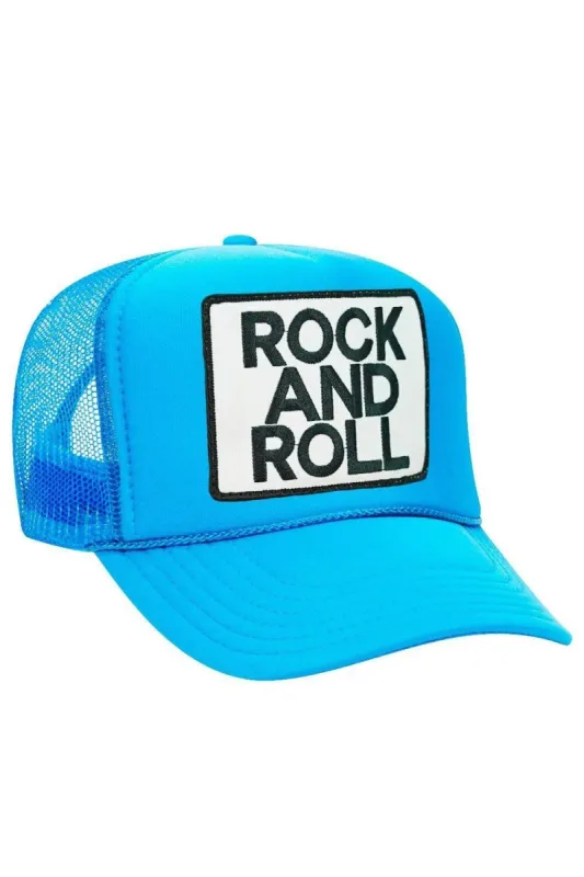 ROCK & ROLL VINTAGE TRUCKER HAT sold by Aviator Nation