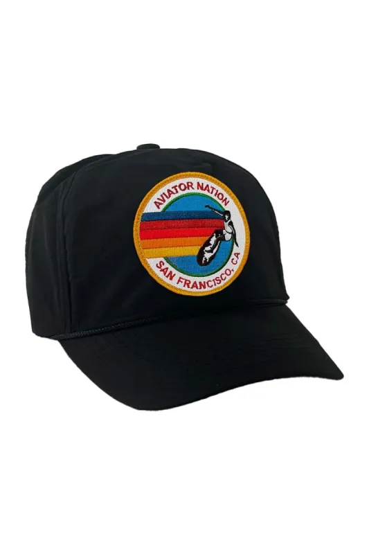 SIGNATURE SAN FRANCISCO VINTAGE NYLON TRUCKER HAT sold by Aviator Nation