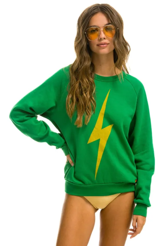 BOLT CREW SWEATSHIRT - KELLY GREEN sold by Aviator Nation