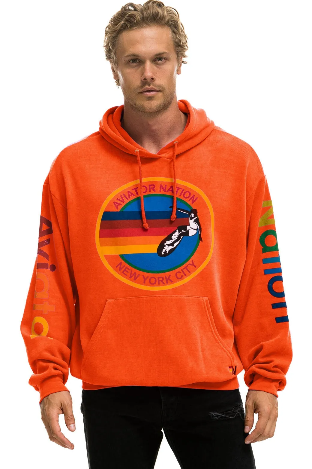 AVIATOR NATION NEW YORK CITY RELAXED PULLOVER HOODIE - ORANGE sold by Aviator Nation product image thumbnail 2