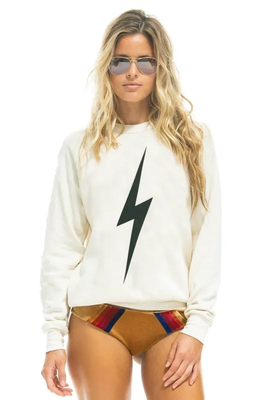 BOLT CREW SWEATSHIRT - VINTAGE WHITE sold by Aviator Nation