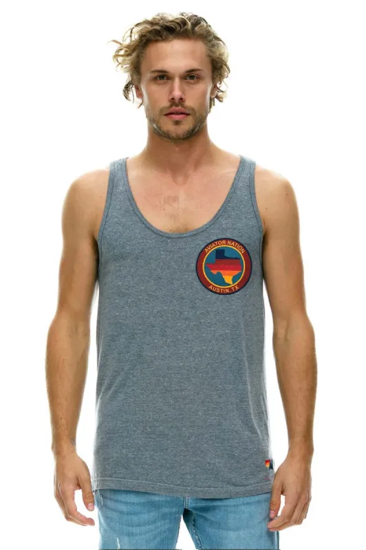 MEN'S AVIATOR NATION TEXAS TANK - HEATHER GREY sold by Aviator Nation