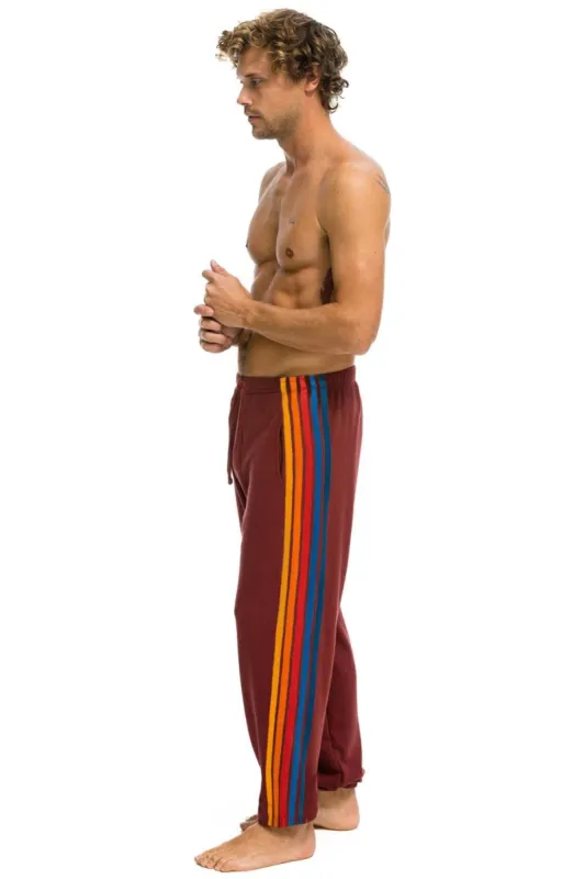 5 STRIPE SWEATPANTS - CLARET 2 sold by Aviator Nation