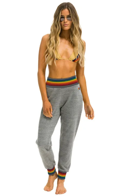 RAINBOW RIB POCKET SWEATPANTS - HEATHER GREY sold by Aviator Nation