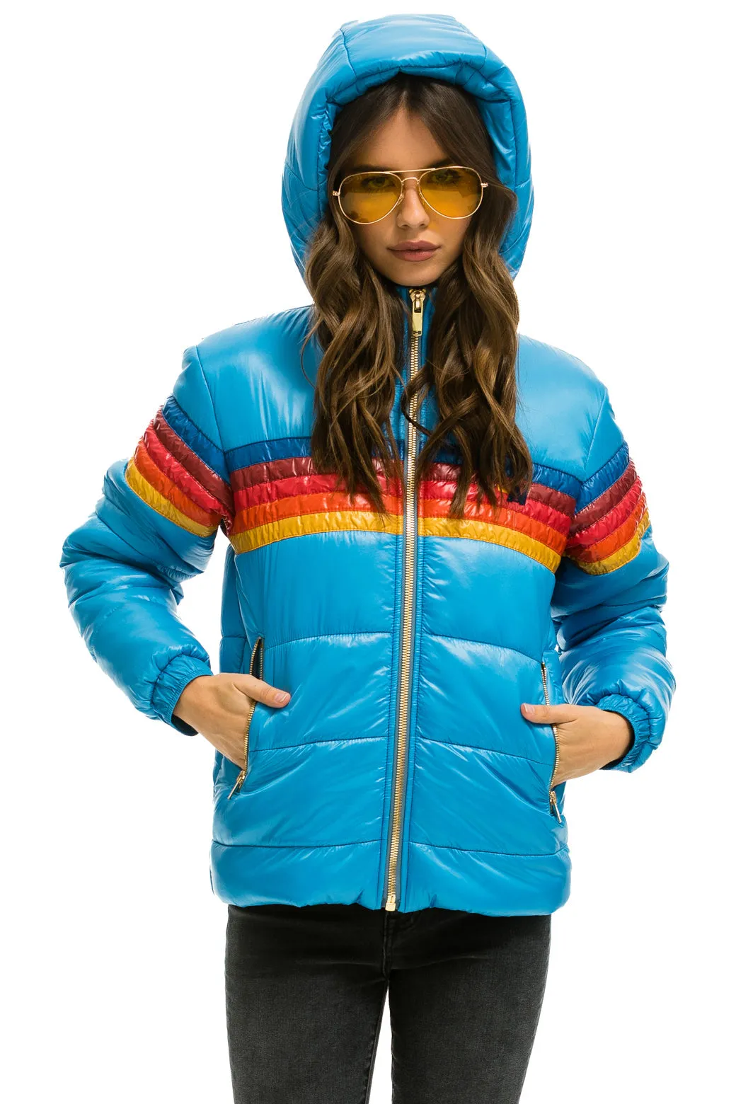 5 STRIPE TREKKER JACKET - GLOSSY OCEAN sold by Aviator Nation product image thumbnail 3