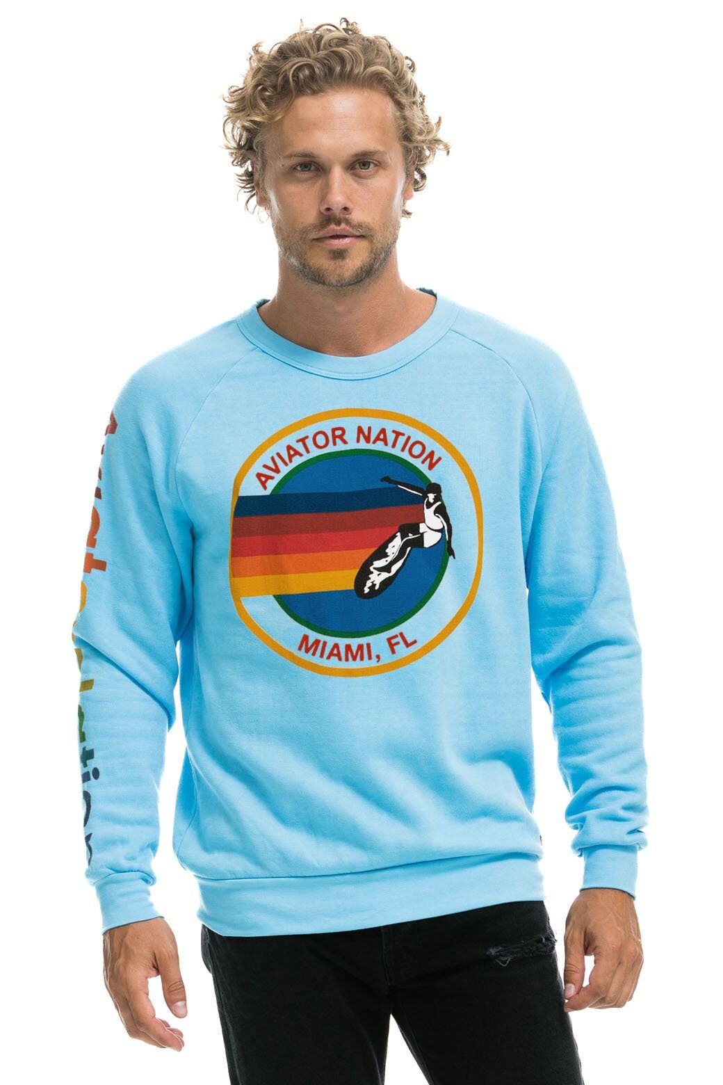 AVIATOR NATION MIAMI CREW SWEATSHIRT - SKY sold by Aviator Nation product image thumbnail 2