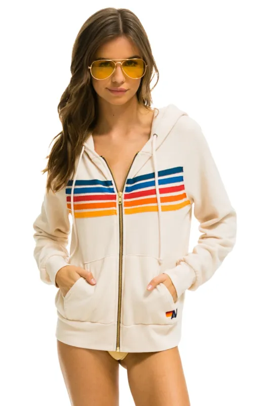 5 STRIPE HOODIE - VINTAGE WHITE 2 sold by Aviator Nation