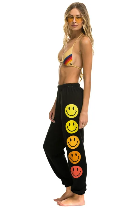 SMILEY SUNSET WOMENS SWEATPANTS - BLACK sold by Aviator Nation