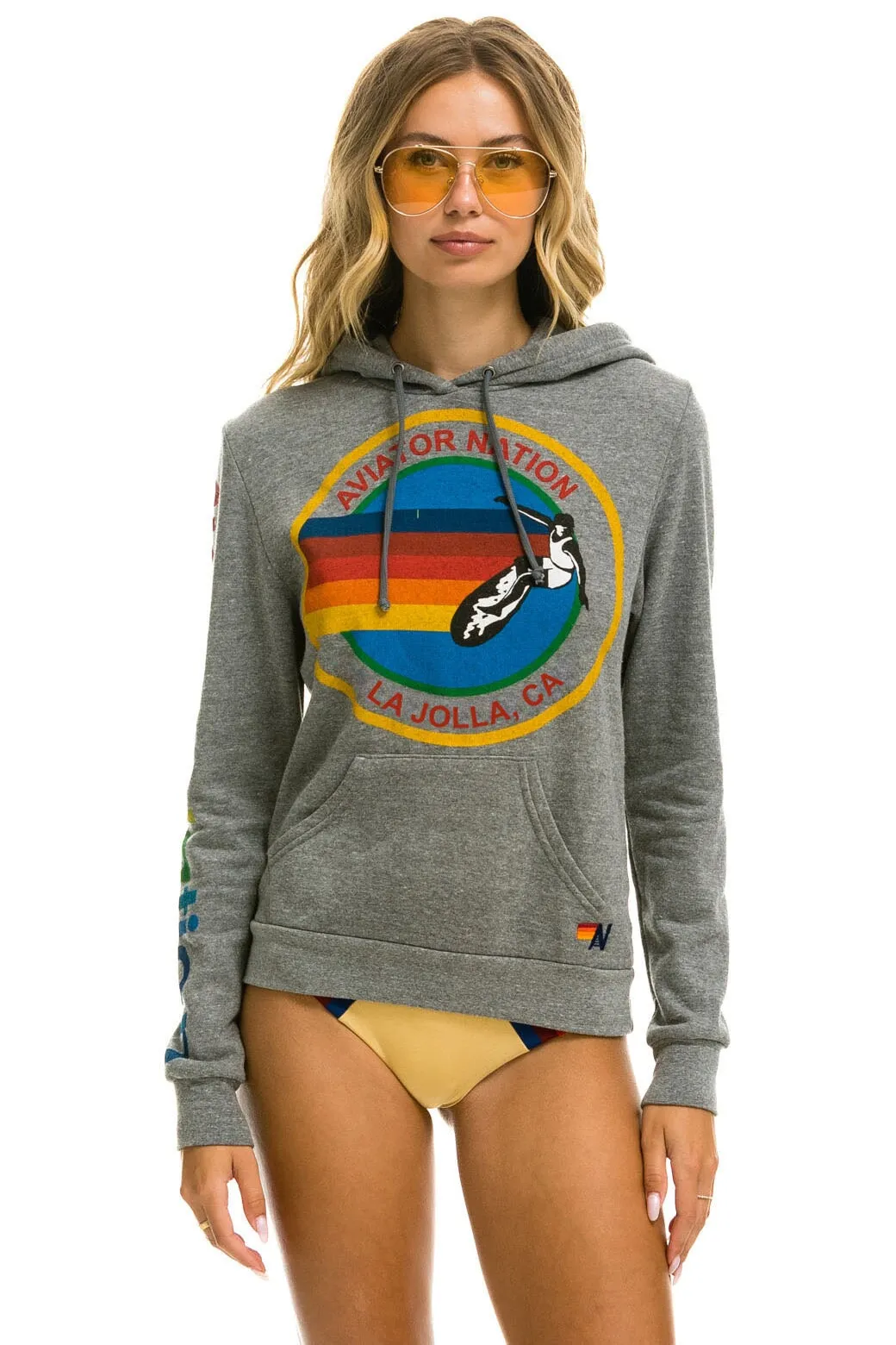 AVIATOR NATION LA JOLLA PULLOVER HOODIE - HEATHER GREY sold by Aviator Nation