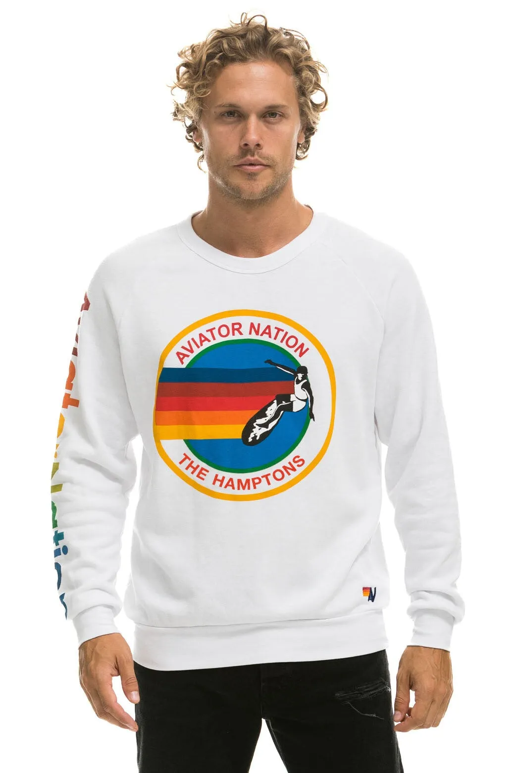 AVIATOR NATION HAMPTONS CREW SWEATSHIRT - WHITE sold by Aviator Nation product image thumbnail 2