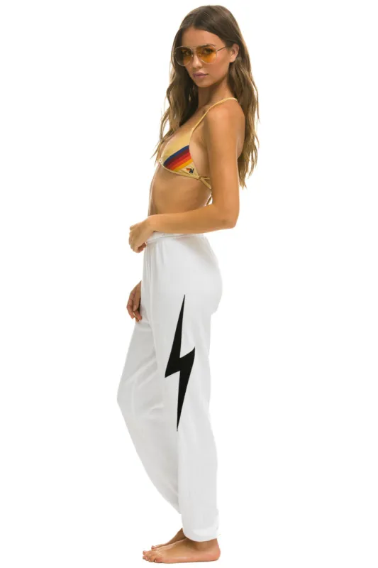 BOLT STITCH SWEATPANTS - WHITE // BLACK sold by Aviator Nation