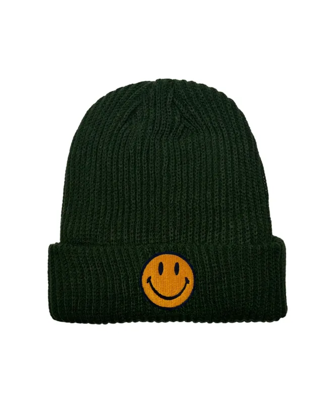 SMILEY RIB BEANIE - OLIVE sold by Aviator Nation