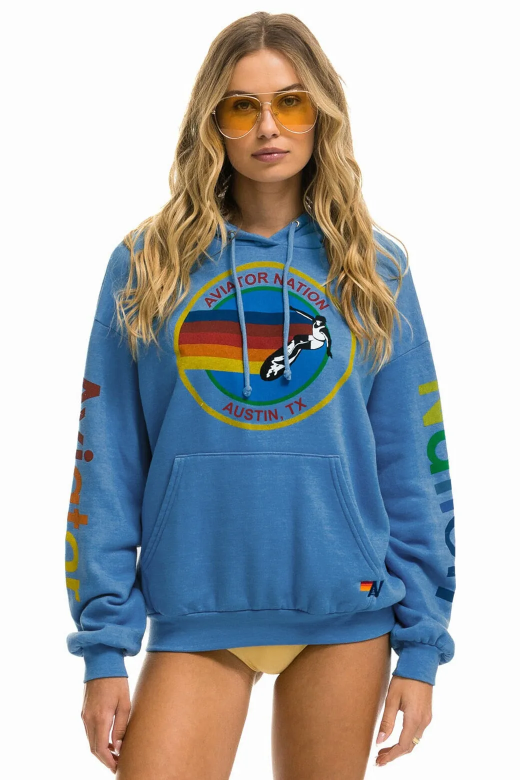 AVIATOR NATION AUSTIN RELAXED PULLOVER HOODIE - COBALT sold by Aviator Nation