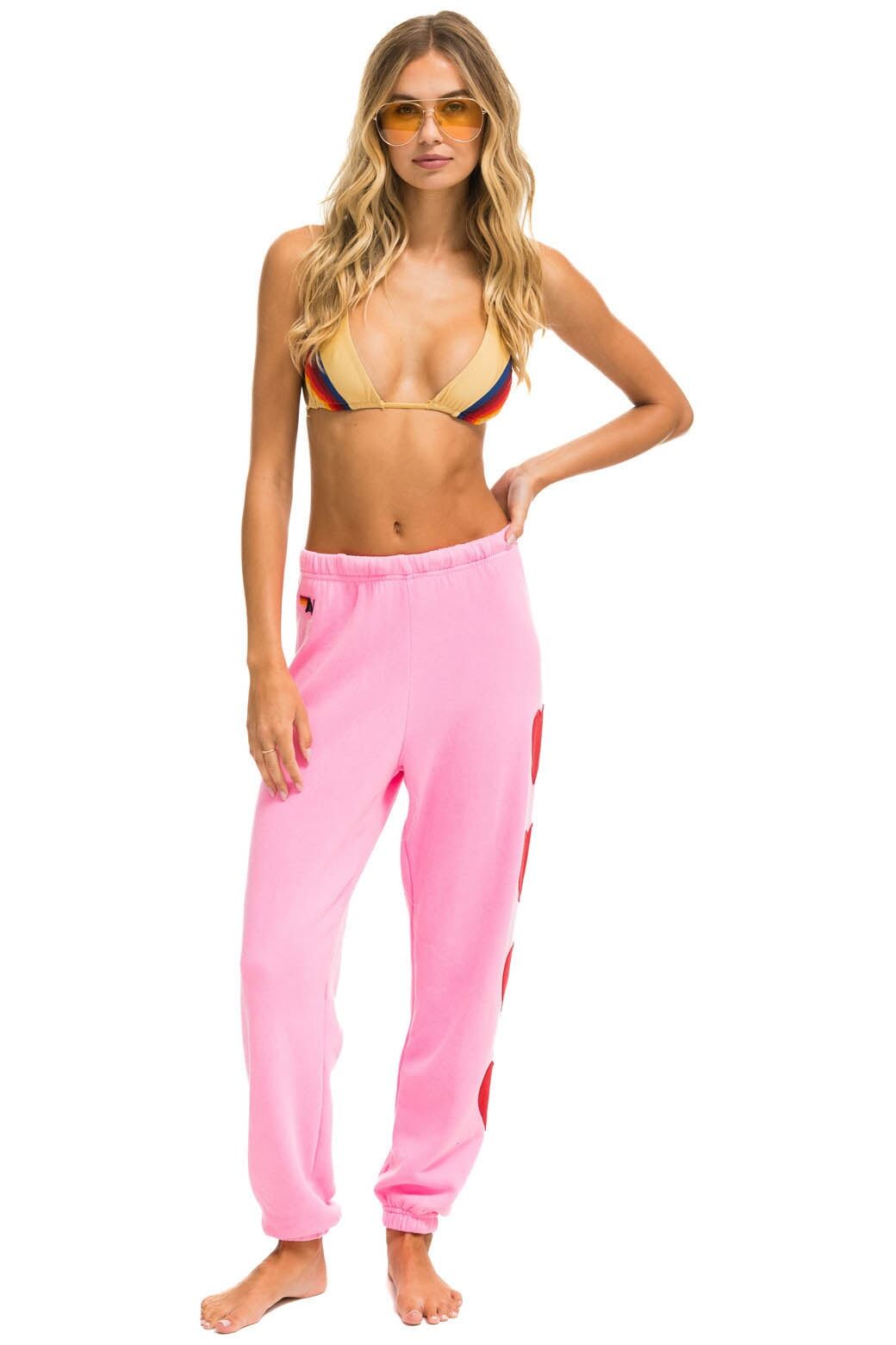 HEART STITCH 4 SWEATPANTS - NEON PINK sold by Aviator Nation product image thumbnail 2