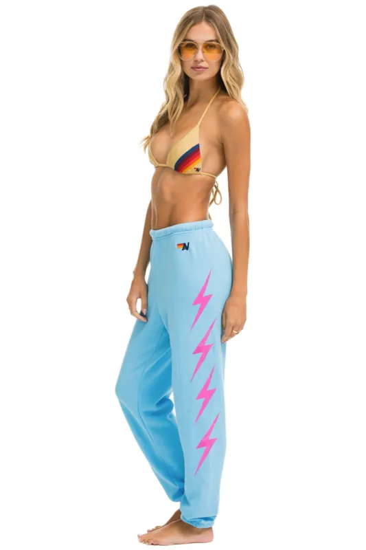 BOLT 4 SWEATPANTS - SKY // NEON PINK sold by Aviator Nation