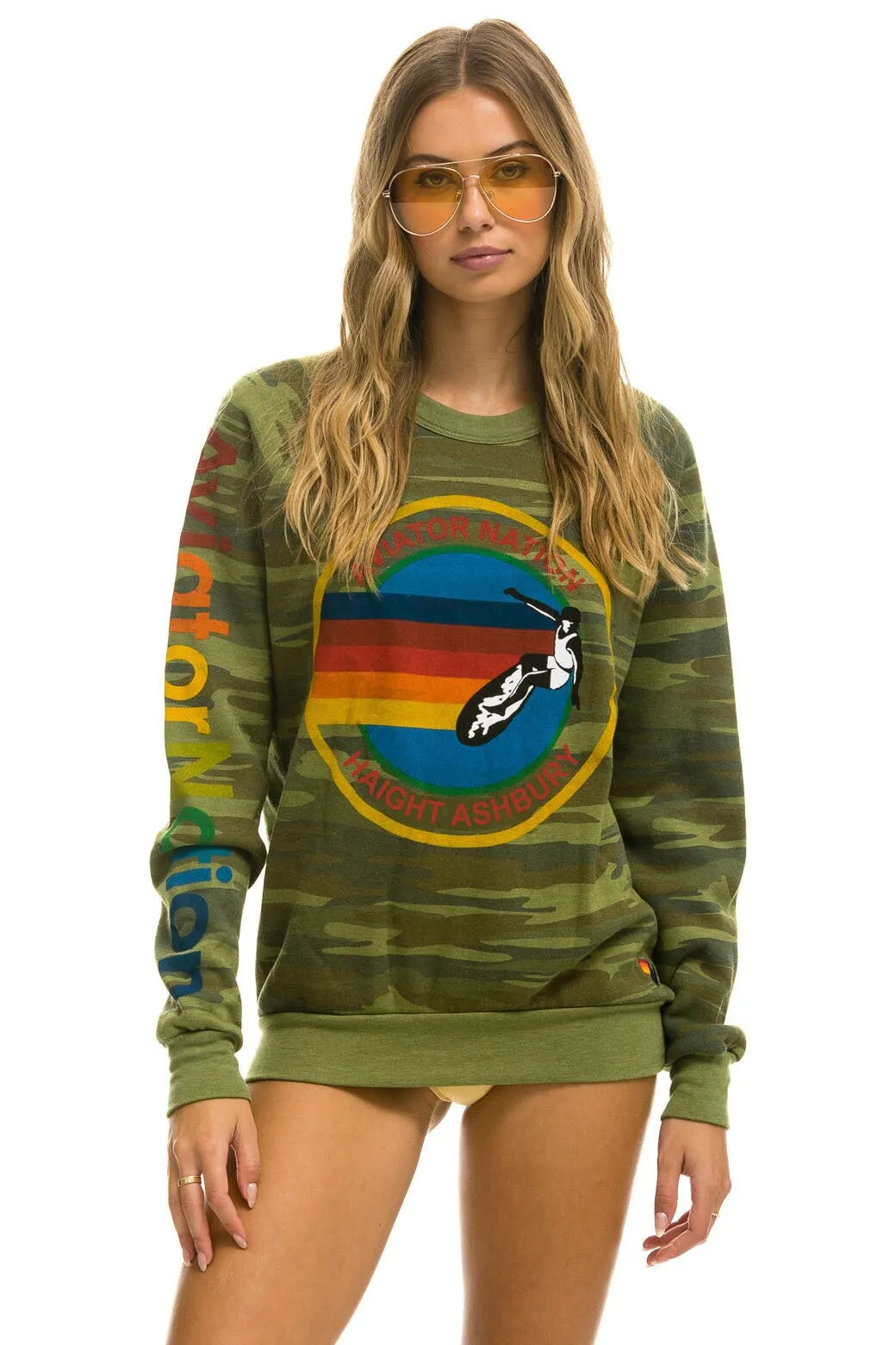 AVIATOR NATION HA - CREW SWEATSHIRT CAMO sold by Aviator Nation