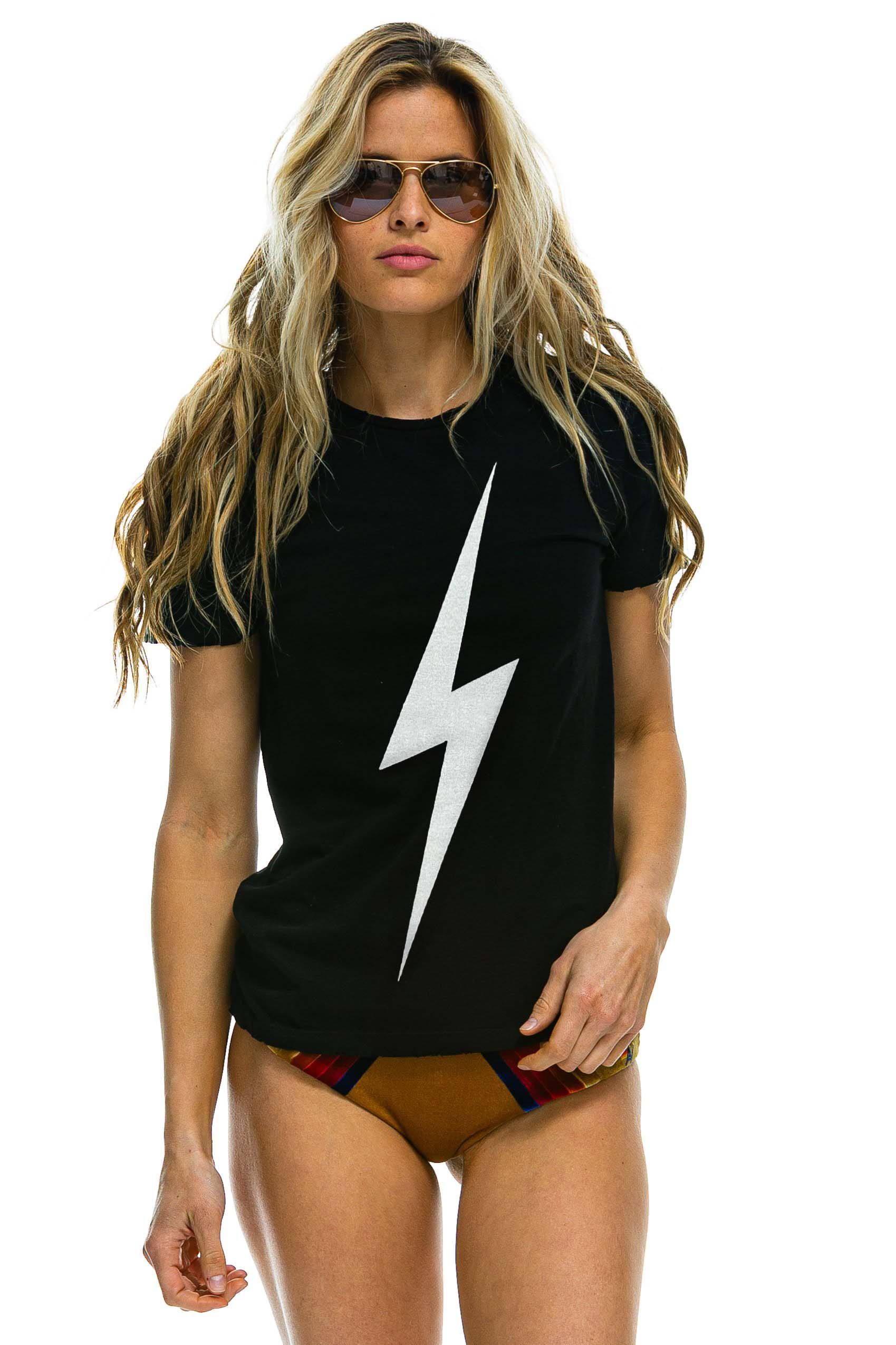 BOLT TEE - BLACK sold by Aviator Nation