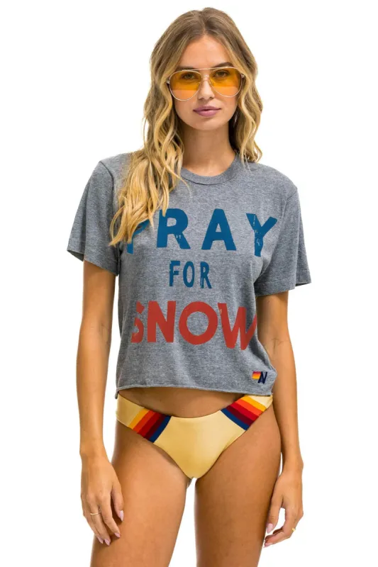 PRAY FOR SNOW BOYFRIEND TEE - HEATHER GREY sold by Aviator Nation