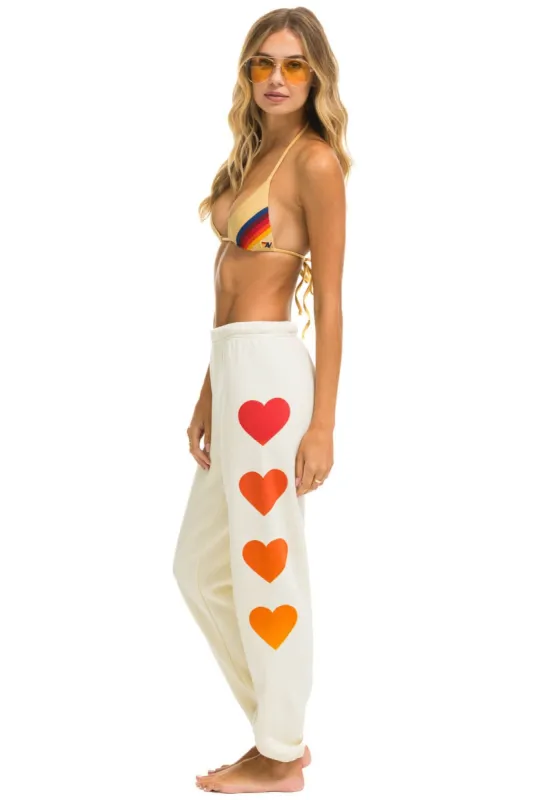 HEART FADE 4 SWEATPANTS - VINTAGE WHITE sold by Aviator Nation