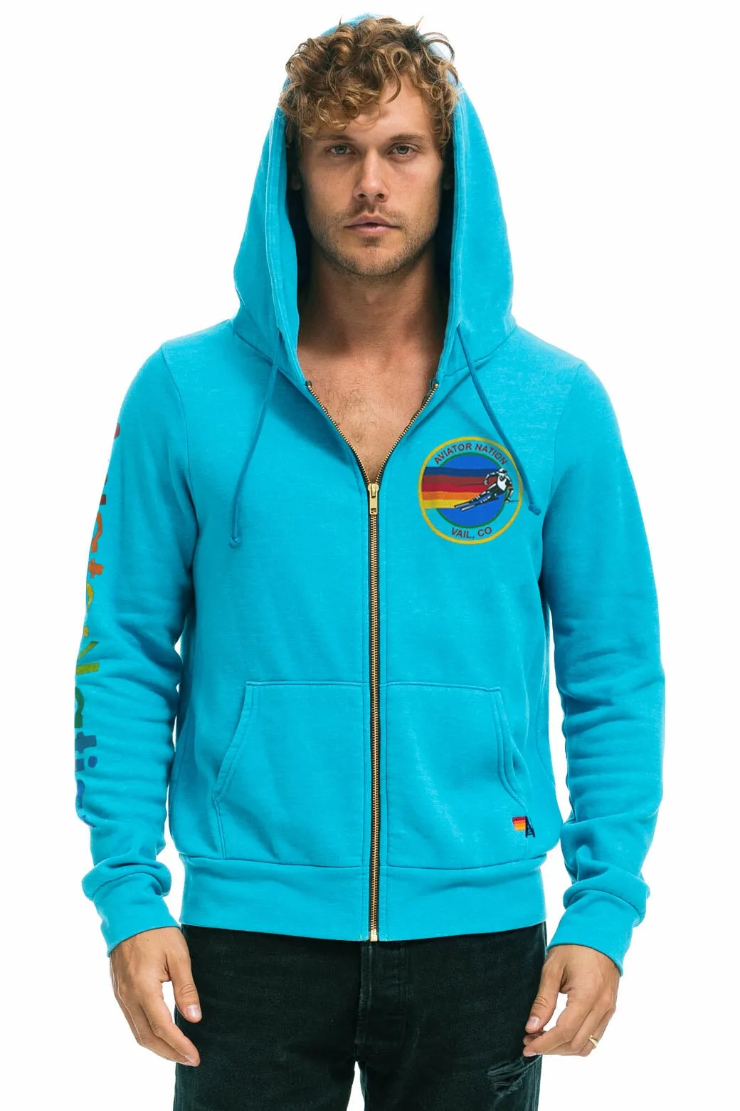 AVIATOR NATION VAIL ZIP HOODIE - NEON BLUE sold by Aviator Nation product image thumbnail 2