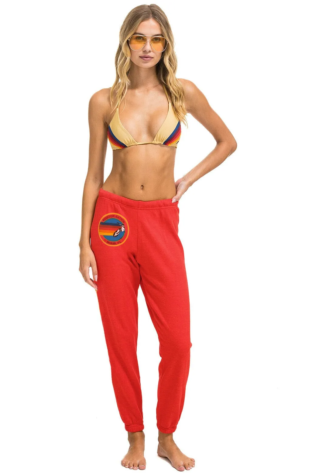 AVIATOR NATION MIAMI SWEATPANTS - RED sold by Aviator Nation
