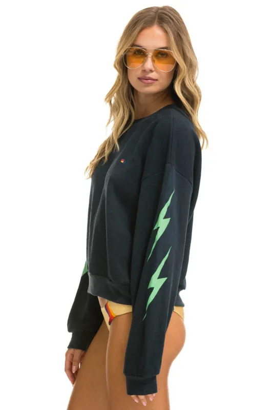 BOLT 4 RELAXED CREW SWEATSHIRT - CHARCOAL sold by Aviator Nation