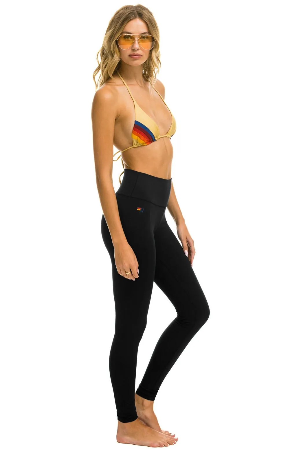 FULL LENGTH HI-RISE BOLT FADE LEGGINGS - BLACK / PINK / PURPLE sold by Aviator Nation product image thumbnail 2