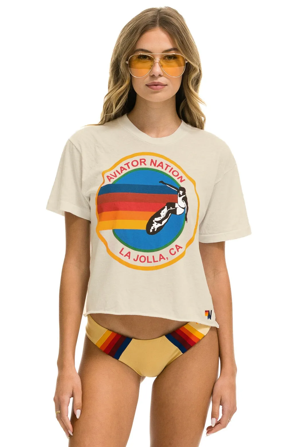 SIGNATURE LA JOLLA BOYFRIEND TEE - VINTAGE WHITE sold by Aviator Nation